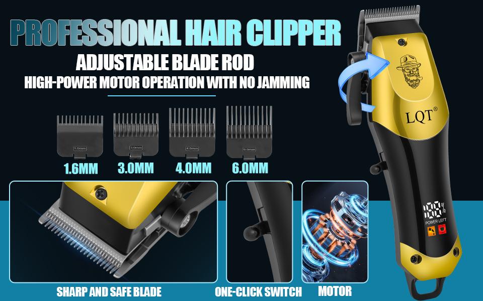 LQT All-In-One Men's Hair Cutting & Grooming Set, Cordless Rechargeable Hair Clipper, Detail Trimmer & Shaver with LCD Screen, Complete Home Barber Kit with Full Accessories, Save Money on Barbers for All Ages & Grooming Needs