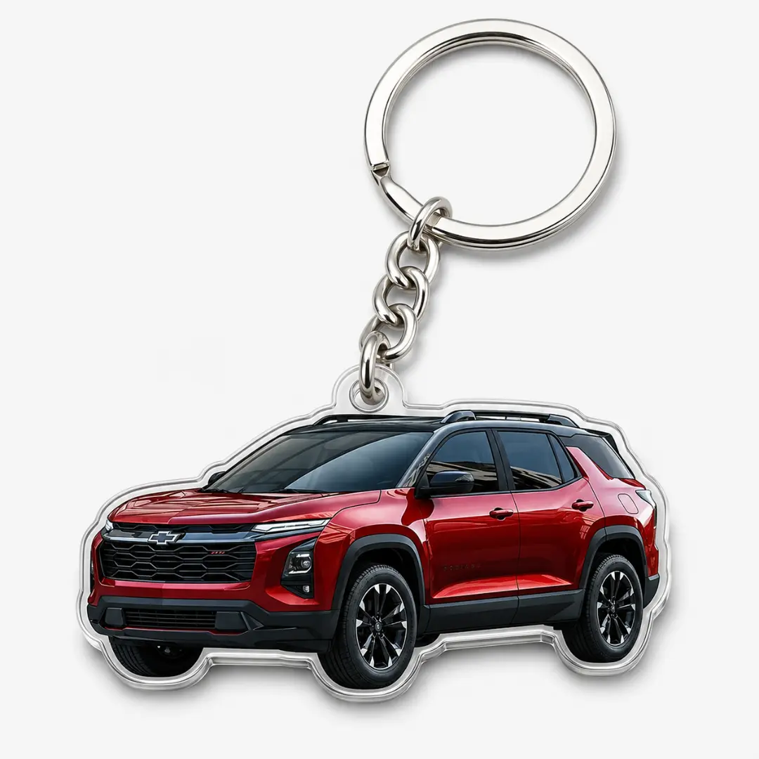 Red Acrylic 2025 Equinox Keychain - Casual, Irregular, Multi-Size SUV Key Ring, Everyday Car Accessory, Gift for Equinox Owners