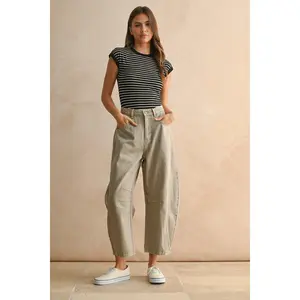 Miou Muse - Cloud White Curved Leg Barrel Jeans (26" Inseam) - P3820