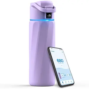 Smart Water Bottle that Reminds You to Drink, 24oz BPA-Free Stainless Steel Vacuum Insulated, Wide Mouth Water Tracker Bottle with APP for School, Gym, Office, Ideal for Mother's Day