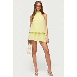 Kortney Chiffon High Neck Mini Dress