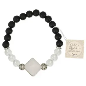 Clear Quartz Stone Pyramid Bracelet - | Pure Body Bliss
