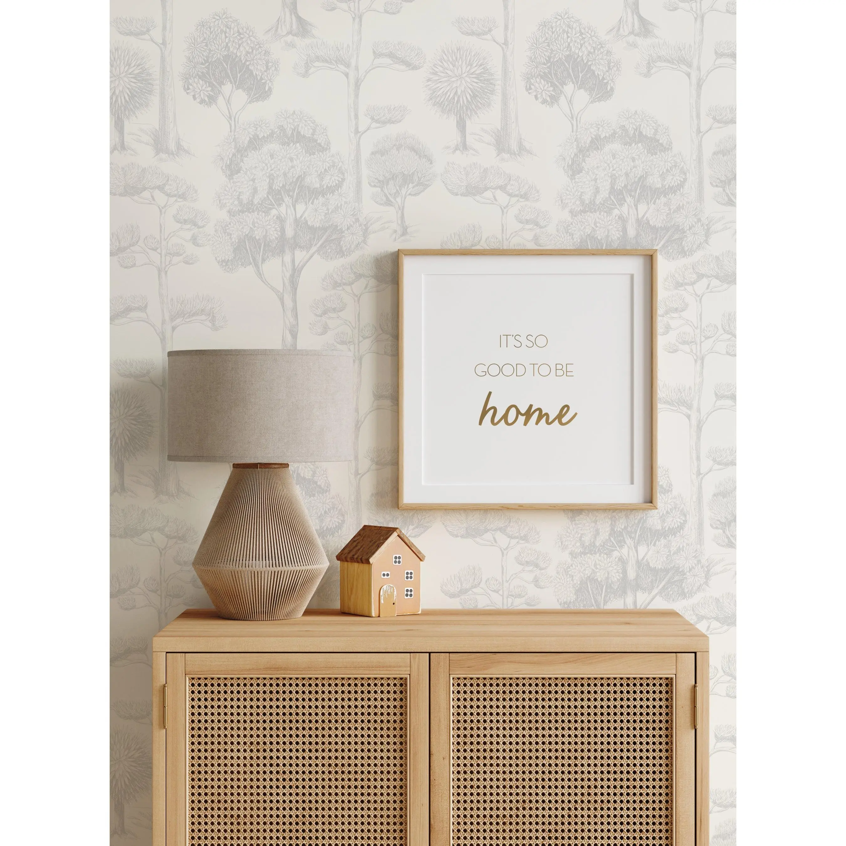 Tall Sketched Tree Peel-and-Stick Wallpaper, Renter-Friendly Nursery Decor, Soar Design, Every 24 Inches Self-Adhesive Wall Covering for Home Improvement