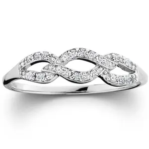 1/10ct Petite Diamond Infinity Ring 10K White Gold