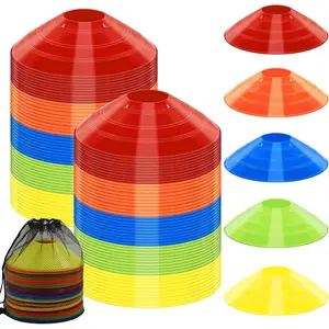 Soccer Cones for , 100/15 Pack Agility Cones with Carry Bag, Multi-Color Disc Cones for  , Soccer, Football, Basketball, Field Cone Markers, Indoor Outdoor