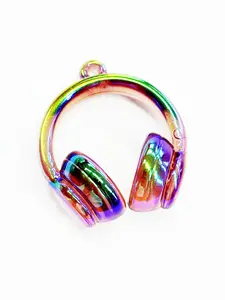 Transparent Color-Plated Laser Cut Earphone Holder Necklace Bag Clip DIY Jewelry Making Materials Accessories