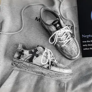 Men's Artistic Cross Pattern Casual Sneakers, with Vintage Details, Urban Style & Trendy, Stylish Comfortable Shoes, Sports Shoes