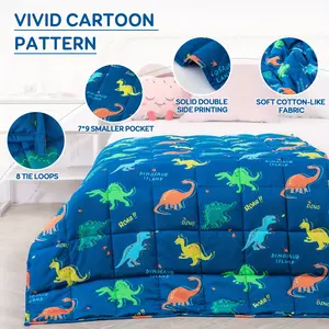 Small Weighted Blanket – Cartoon Print Calming Throw