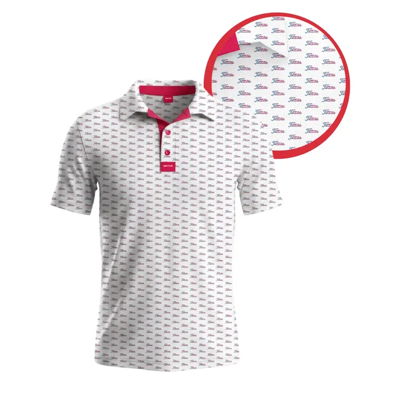 CURVES & CLUBS USA Titties Golf Polo- Easy-Moving Fun Tee Humor Top, Ideal Gift for Male Golf Enthusiasts