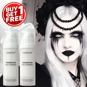 Veronni Flawless Base Foundation Buy One Get One Free, Full Coverage Concealer, Moisturizing Gothic Makeup, Perfect for Halloween Party