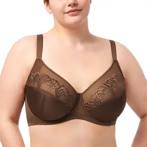 HSIA Cocoa Brown Minimizer Underwire Plus Size Full Coverage Bra