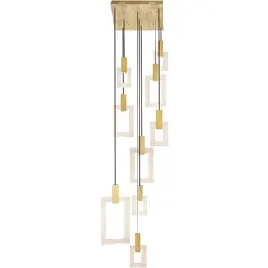 CWI Lighting Anello LED 24 inch White Oak Multi Point Pendant Ceiling Light 1214P24-9-236-A