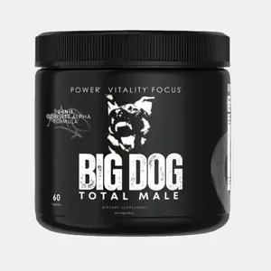 BigDog Alpha 3-in-1 Vitality Blend Shilajit Tongkat Ali Turkesterone Supports Nitric Oxide Blood Flow Muscle Stamina Cognitive Focus Natural Fitness Supplement for Men Edible Fitness Natural