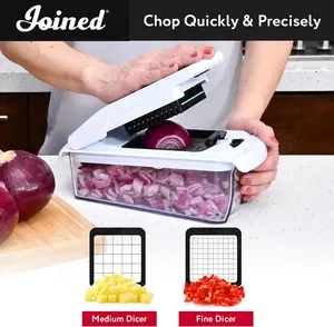 6 in 1 Vegetable Chopper and Slicer Onion Chopper Garlic Cutter Versatile Cutting Tool for Food Preparation Kitchen Utensils Chopping Pro Onion with Small & Large Chopper Blades