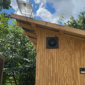 SUNMORN Solar Fan, 25 Watt Solar Panel 8” High Velocity Solar Fan with Rack, Solar Attic Fan with Power Adapter, Waterproof Solar Exhaust Fan for Removing Moisture, Odors and Smoke from Indoor Air,Suitable for storage rooms, kitchens, sheds, chicken coops