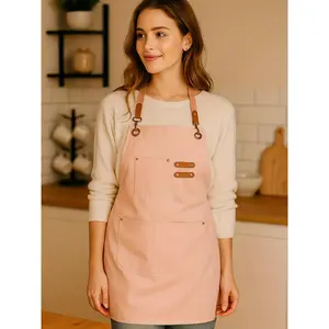 Festive 12oz Canvas Sleeveless Apron - Unisex Adjustable Fit, 3 Pockets, Multi-Use for Cooking, Gardening - Home Supplies with Pocket, UniGender Design for Men and Women, Holiday Gift Idea