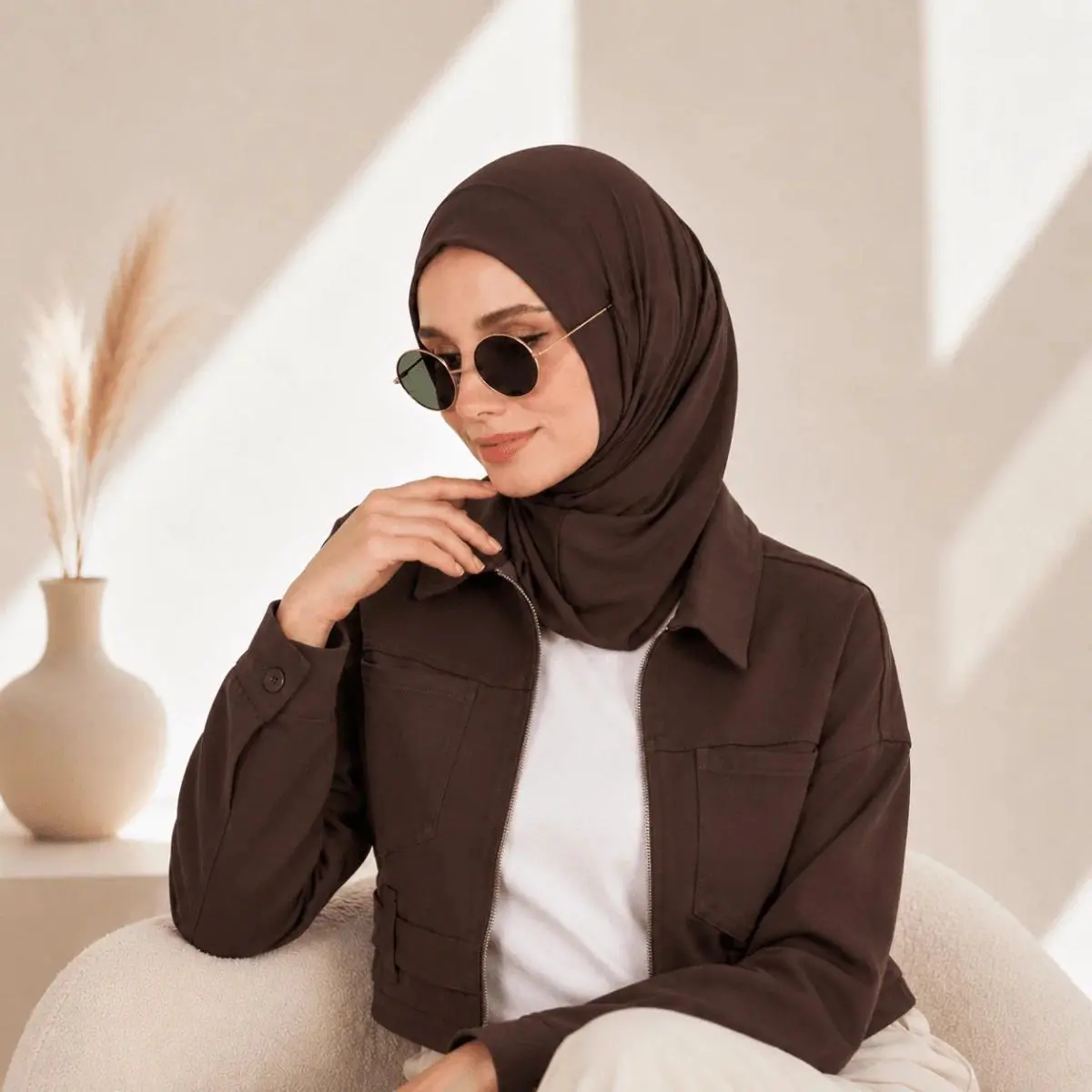 Premium Cotton Modal Hijab Undercap - Tie-Strap, Sports-Friendly Modal Underscarves (MH223)