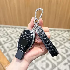 For Mercedes benz Key Fob Cover with Keychain, Soft TPU Key Case Protection Fit for C E S M CLS CLK G Class