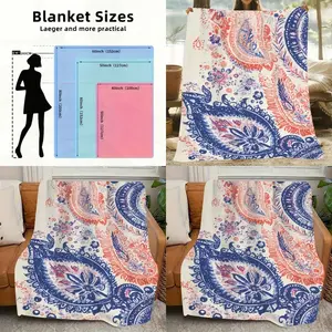 New Arrival Paisley Print Soft Cozy Throw Blanket in Vintage Wallpaper Style Warm Polyester Fabric Perfect for Outdoor Travel Camping Dorm Rooms Classic Design 60x80 Dimensions Minimalist Home Dr