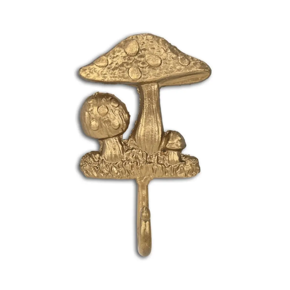 Cheungs 6112GD Mythra Mushroom Medley Cast Iron Wall Hook - Golden, 4 x 1.5 x 6.5 in., Durable Luxury Home Organizer, Thoughtful Gift for Home Supplies Needs