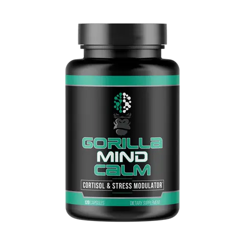 Gorilla Mind Calm Capsule Supplements - Sugar-Free, Stress Relief, Fast-Acting Cortisol Management, Stress & Mood Blended Vitamins & Minerals, Adults, 120 Count (30 Servings), Single Item, Easy-to-Take Rest Mode Support