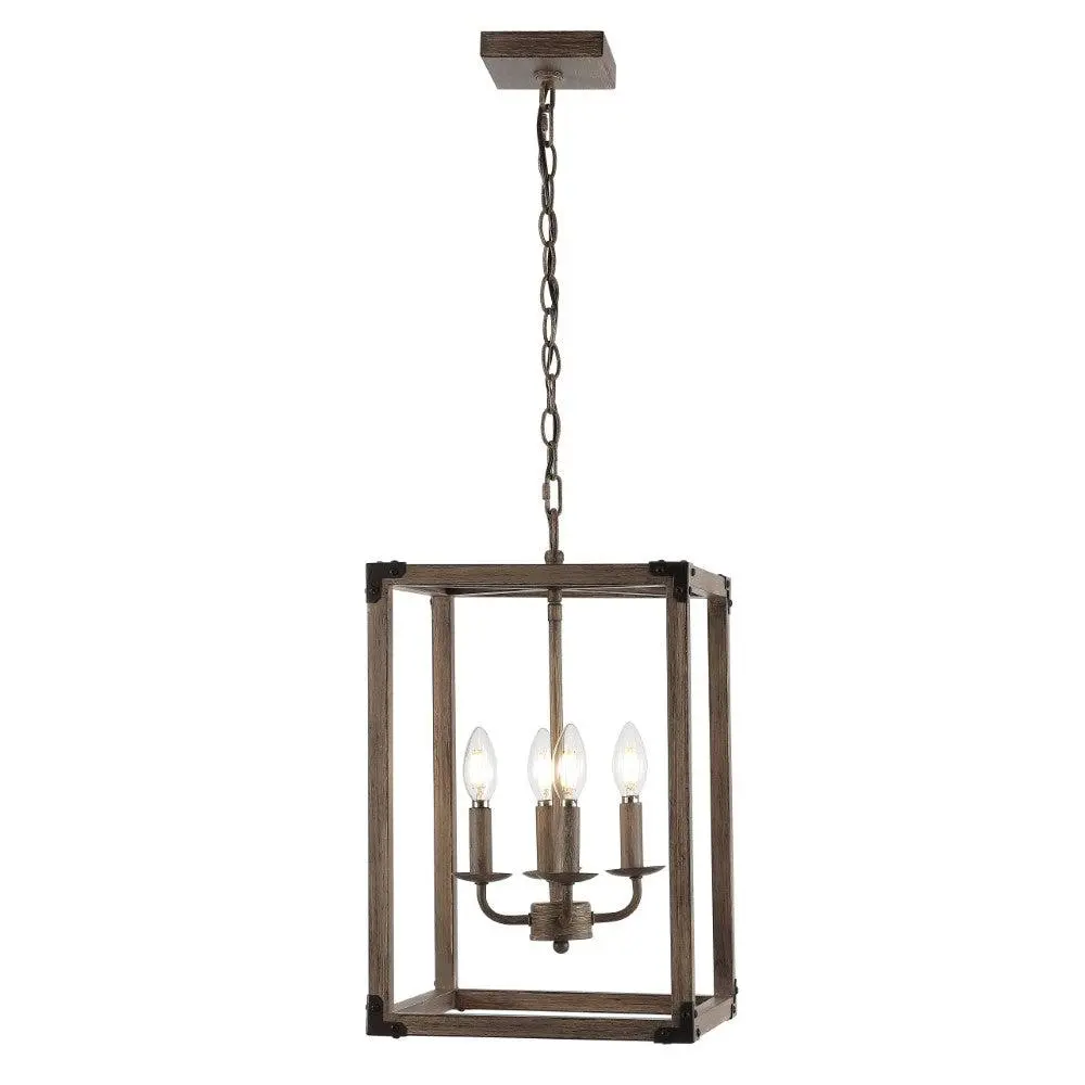 JONATHAN Y Paul Modern Farmhouse Metal Frame LED Pendant Light - Indoor Decorative Lights with LED Bulbs for Kitchen Decor, Living Room, Office, Earthy Ceiling Lighting