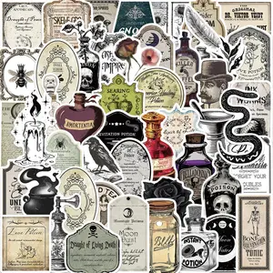 Vintage Pharmacist Label Sticker, 50/1000pcs/set Creative Decorative Sticker, DIY Decals for Water Bottle, Laptop, Phone Case, Scrapbooking, Journal Making