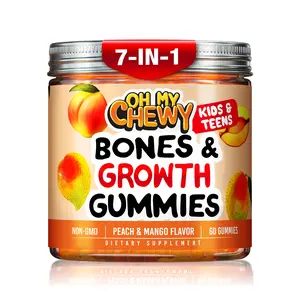 Bones & Growth Fluffy Gummies – Bones Support for Kids & Teens (Ages 5-19) with Calcium, D3, K2 & More Healthcare Dietary Supplements Vitamins Natural