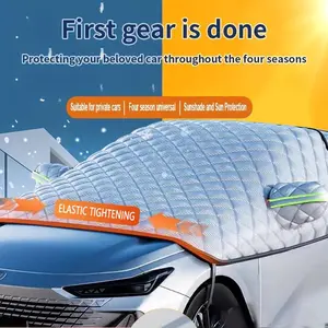 containers TikTokShopBlackFriday Car Windshield Snow Cover Sun Shade Winter Dust Rain Ice Frost Guard Protector Durable 4-Layer Thickened Material with Magnet Design for All Seasons Protection Collapsible Window Sunshade Magnetic Sunshades