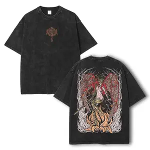 Elden Ring Midra Lord of Frenzied Flame Unisex Acid Washed Lightweight Cotton Hoodie T-Shirt, Gift For Game Fan, Streetwear Casual Top Graphic Menswear