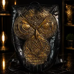 Royal Night Owl Backpack - Luxury Gothic Statement Bag, SKU:3050