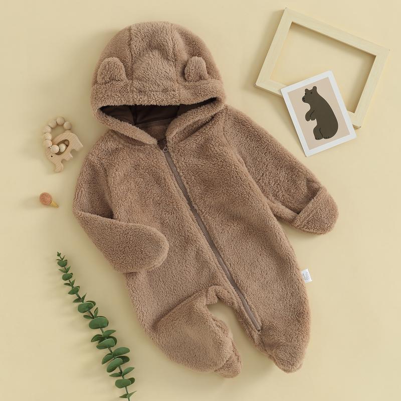 Newborn Baby Boys Girls Bear Ear Fleece Jumpsuits Outfit Long Sleeve Hooded Romper Winter Warm Snowsuit Clothes Newborn Baby Boys Girls Bear Ear Fleece Jumpsuits Outfit Long Sleeve Hooded Romper Winter Warm Snowsuit Clothes