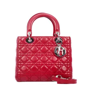 Pre-owned Dior Lambskin Shoulder Bags Lady Red 19029978 C