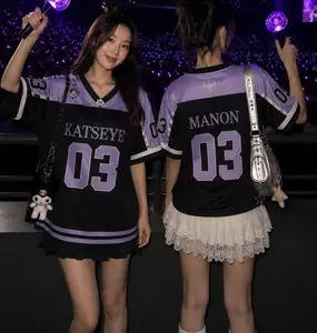 KATSEYE Purple The WildWorld Tour Football Jersey, Soft Is Strong Fan Edition, Kpop Concert Shirt