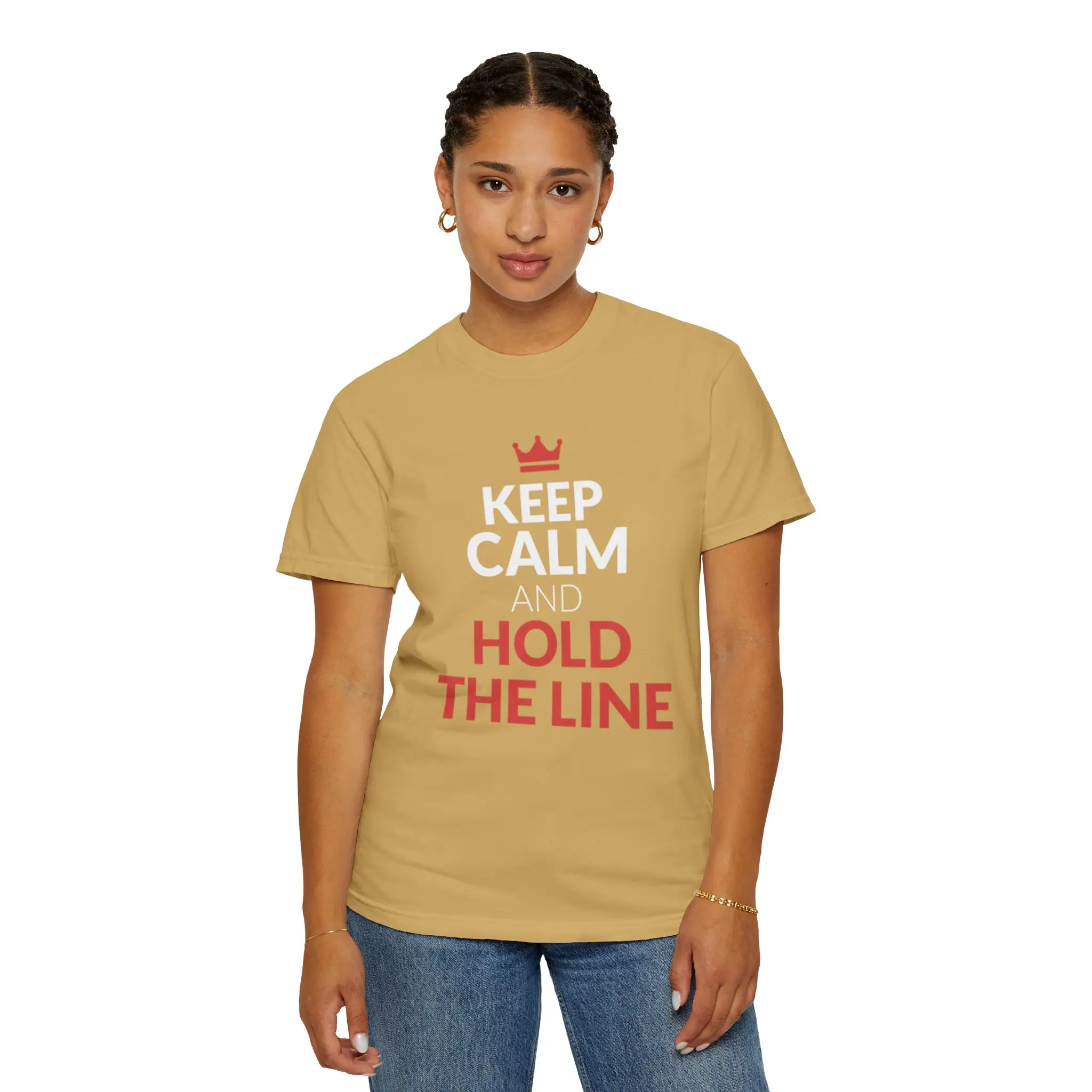 Keep Calm and Hold the Line T-shirt, Unisex Cotton Tee for Every Occasion,
