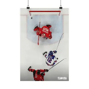 [Poster No Frame] USA Hockey Poster, USA Winner Golden Hockey, Hockey Winter Games Premium