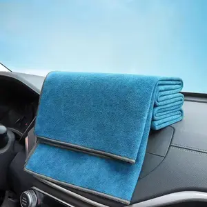 Ultrafine Fiber Car Towel Set, Dual-Layer Thick Braided Cloth, Absorbent Washcloth for Car Cleaning, 29x60cm 650gsm