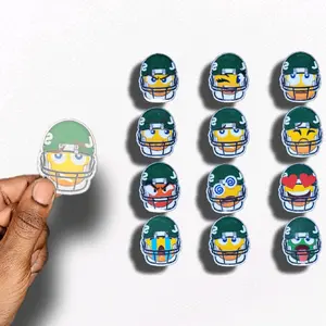 Kiss Cut Stickers Set of 12 - "Gridiron Faces" New York Green Football