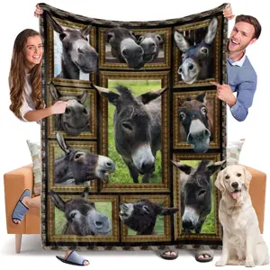 Flannel Blanket | Throw Blanket Donkey Blankets Fuzzy Flannel Soft Blanket Cozy Warm Travel Blanket For Couch Sofa Or Bed | Gift Blanket / All Season