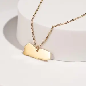 Yemen Map Pendant Necklace | Gold