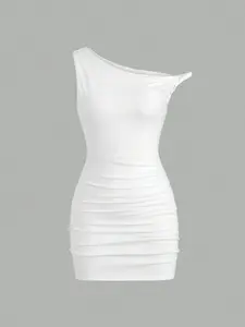 Sweetro Asymmetric One Shoulder Sexy Bodycon Mini Dress For Women - Party Clubwear Fashion