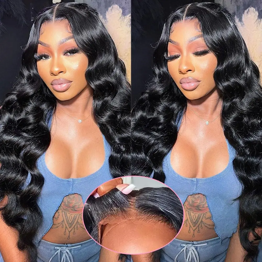 Women's Brazilian Virgin Human Hair 5x5 HD Lace Closure Wig - Wear and Go, Glueless, Pre-Plucked, Pre-Cut for Beginners, Body Wave, 22 Inch, 180% Density