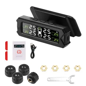 Solar Car Tire Pressure Monitoring System Sensors, 1 Set Tyre Pressure Tester, Diagnostic Tools Rotating Holder Test Automotive Installation Accessories, Vehicle, Car Tire Inflator, Digital Tire Inflator, Tire Pressure Gauge
