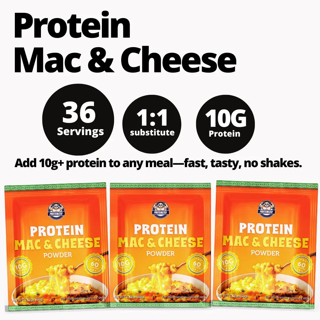 Proteinized Protein Seasoning- Mac & Cheese Powder, ideal for high protein mac and cheese, dips, chips, etc. 10g Protein Per Serving - Low Calorie -Bariatric Support - Bone Health - Muscle Recovery - Post Workout Fitness Nutrition - Edible Healthcare