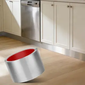 Peel and Stick Dishwasher Kick Plate Base Cover 3.94in x 11.5ft, Easy DIY Cuttable with Scissors, Anti-Scratch Baseboard Molding Trim for Wall, Door, Kitchen Cupboard, Dishwasher Toe Protection