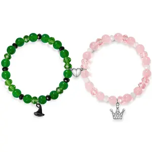 Elphaba Galinda Friendship Matching Bracelets: Rhinestone Crown Witch Hat Friendship Couples Matching Bracelets Christmas Valentine's Day Gifts for Fans Women Party Decorations Christmas Gifts