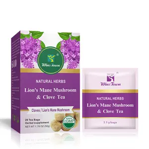 winstown  Lion's Mane Mushroom & Clove Tea, Herbal Tea for Digestive Comfort, Supports Gastric Health, 20 Tea Bags