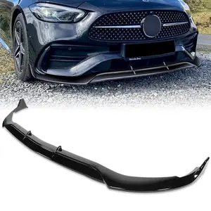 STP-Style Front Bumper Lip Body Kit Spoiler Compatible with 2022 - 2025 Mercedes-Benz C-Class C43 C300 W206 Bumper ( Fit For With AMG-Line Bumper Only )