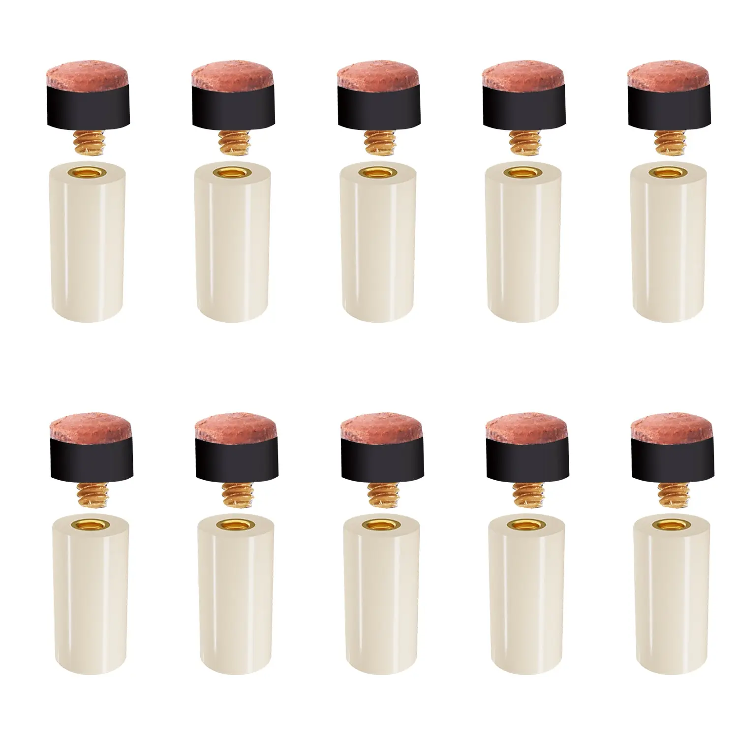 12/13mm Hard Tip & Nylon Ferrules Set, Pool Cue Tips with Nylon Ferrules Replacement