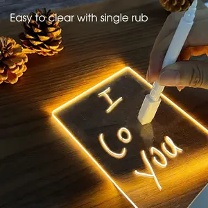 High Transparent Acrylic Diy Note Board Holiday Light Creative Led Night Light Usb Message Board Light With Pen